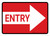 Entry Right Arrow Red Landscape - Wall Sign