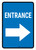 Entrance Right Arrow Blue Portrait - Wall Sign