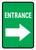 Entrance Right Arrow Green Portrait - Wall Sign