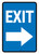 Exit Right Arrow Blue Portrait - Wall Sign