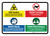 Use Caution COVID-19 with Icons v1 Landscape - Wall Sign
