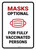 Mask Optional For Fully Vaccinated Persons Portrait - Wall Sign