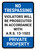 No Trespassing: Private Property Arizona BLUE Portrait - Wall Sign
