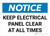 Notice: Keep Electrical Panel Clear At All Times Landscape - Wall Sign