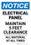 Notice: Electrical Panel Maintain 5 Feet Clearance Portrait - Wall Sign