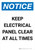 Notice: Keep Electrical Panel Clear At All Times Portrait - Wall Sign