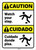 Caution: Watch Your Step With Graphic Bilingual Spanish - Wall Sign