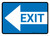 Exit Left Arrow Blue Landscape - Wall Sign