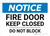 Notice: Fire Door Keep Closed - Do Not Block Landscape - Wall Sign