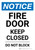 Notice: Fire Door Keep Closed - Do Not Block Portrait - Wall Sign