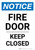 Notice: Fire Door - Keep Closed Portrait - Wall Sign