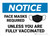 Notice: Face Mask Required Unless You Are Fully Vaccinated Landscape - Wall Sign