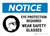 Notice: Eye Protection Required - Wear Safety Glasses with Icon Landscape - Wall Sign