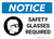Notice: Safety Glasses Required with Icon Landscape - Wall Sign