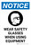 Notice: Wear Safety Glasses When Using Equipment with Icon Portrait - Wall Sign