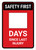 Safety First: Days Since Last Injury Red Portrait - Dry Erase Wall Sign