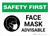 Safety First: Face Mask Advisable with Icon Landscape - Wall Sign