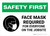 Safety First: Face Mask Required For Everyone on Jobsite with Icon Landscape - Wall Sign