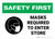 Safety First: Masks Required To Enter Store with Icon Landscape - Wall Sign
