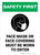 Safety First: Face Mask Or Face Covering Must Be Worn with Icon Portrait - Wall Sign