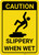 Caution: Slippery When Wet With Graphic Vertical - Wall Sign