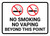 No Smoking No Vaping Beyond This Point with Icons Landscape - Wall Sign