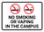 No Smoking Or Vaping In The Campus with Icons Landscape - Wall Sign