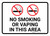 No Smoking Or Vaping In This Area with Icons Landscape - Wall Sign