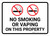 No Smoking Or Vaping On This Property with Icons Landscape - Wall Sign