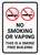 No Smoking Or Vaping - This Is A Smoke Free Building with Icons Portrait - Wall Sign