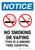 Notice: No Smoking Or Vaping - This Is A Smoke Free Hospital with Icons Portrait - Wall Sign