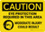 Caution: Eye Protection Required In This Area - Moderate Injury Could Result with Icon Landscape - Wall Sign