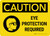Caution: Eye Protection Required with Icon Landscape - Wall Sign