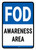 FOD Awareness Area White/Blue Portrait - Wall Sign