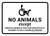 No Animals Except Service Animals with Icon Landscape - Wall Sign