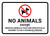 No Animals Except Trained Service Animals with Icon Landscape - Wall Sign