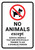 No Animals Except Trained Service Animals with Icon Portrait - Wall Sign