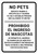 No Pets Service Animals Trained to Aid Disabled Are Allowed Bilingual Spanish Portrait - Wall Sign