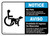 Notice: No Pets Service Animals Are Allowed to Enter Bilingual Spanish ANSI Landscape - Wall Sign