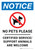 Notice: No Pets Please Certified Service and Support Animals Welcome Portrait - Wall Sign