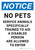 Notice: No Pets Service Animals Are Allowed to Enter Portrait - Wall Sign