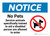 Notice: No Pets Service Animals Trained to Aid Disabled Are Allowed Landscape - Wall Sign