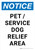 Notice: Pet or Service Dog Relief Area Portrait - Wall Sign