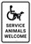 Service Animals Welcome with Icon Portrait - Wall Sign