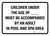 Children Under the Age of 5 Are Not Allowed to Use Spa Landscape - Wall Sign