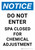 Notice: Do Not Enter Spa Closed for Chemical Adjustment Portrait - Wall Sign