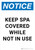 Notice: Keep Spa Covered While Not In Use Portrait - Wall Sign