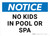 Notice: No Kids In Pool Or Spa Landscape - Wall Sign