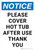Notice: Please Cover Hot Tub After Use Portrait - Wall Sign