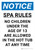 Notice: Spa Rules No Children Under 13 Portrait - Wall Sign